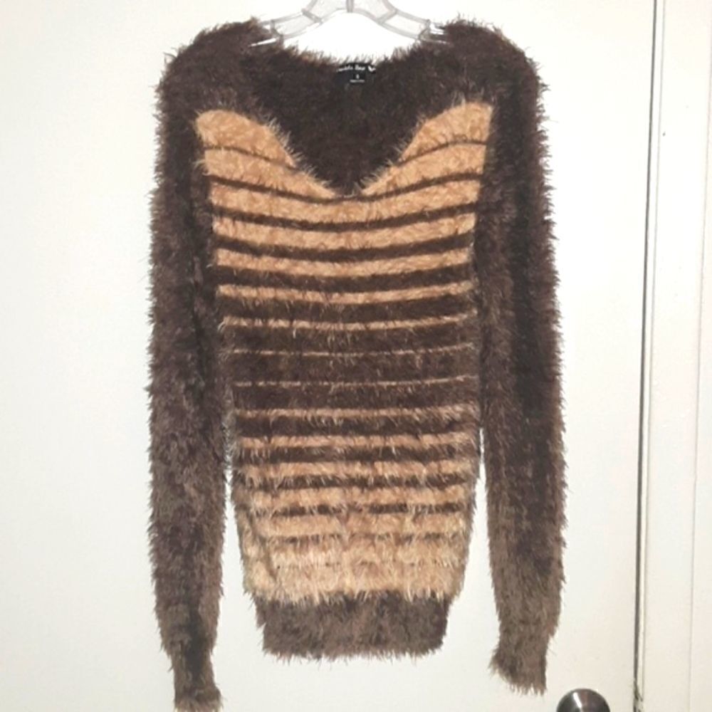 Double Zero Brown Eyelash Sweater Top Size Small